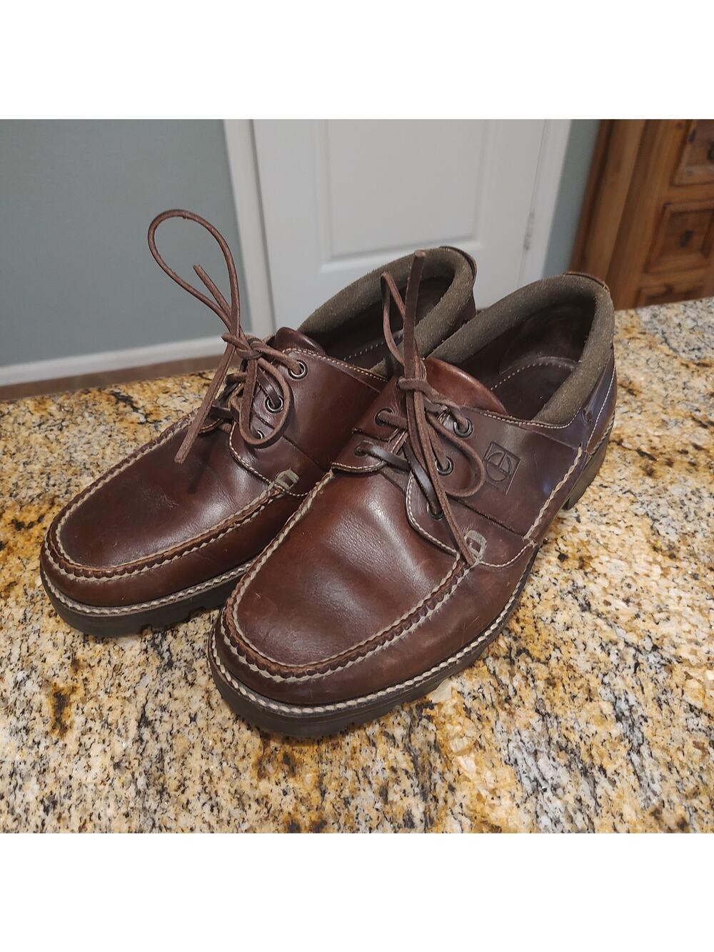 Cole Haan Shoes Mens Size 8.5 Brown Leather Moc Toe Vibram Sole Casual Comfort